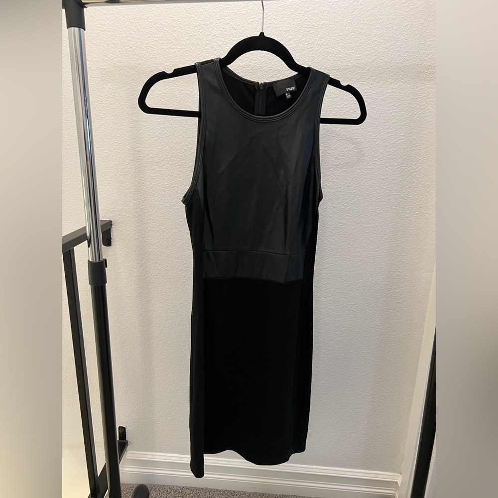 Aritzia Wilfred Black Leather Top Dress